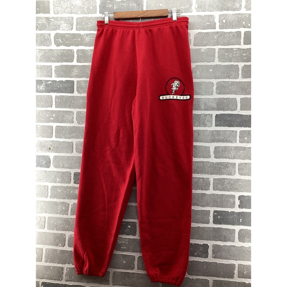 Vintage Ramblers Ohio State Buckeyes Sweatpants Red Mens‎ Large Brutus Graphic
